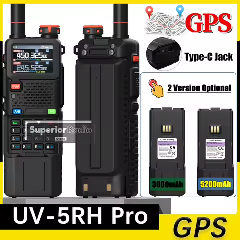 Baofeng UV-5RM Walkie Talkie Original 3000mAh 5200mAh Extended Battery AM FM Type-C Flashlight 999 C