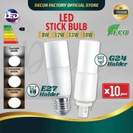 [SET 10pcs] LED Bulb E27 PLC G24 8W 12W 13W 18W NonSirim LED Stick Bulb Mentol Lampu