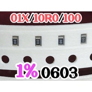 10pcs Chip resistor smd 01X 10R0 100 size 0603 1608 10ohm 10R OHM