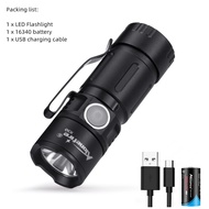 Alonefire X30 Rechargeable Mini Led Flashlight 16340 battery Usb Powered Flash Light Pocket Torch La