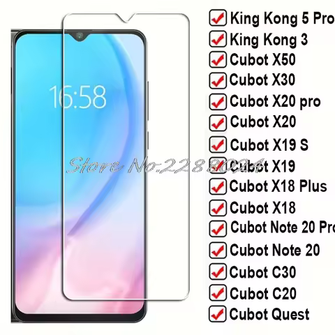 Tempered Glass For Cubot King Kong 5 Pro 3 X50 X30 X20 X19 S X18 Plus C30 C20 Note 20 7 J8 J9 Quest 