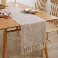 Rustic Farmhouse Table Runner Burlap Linen Style Table Runner Boho Woven Dining Table Runner for Hom