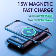 HXR Powerbank fast charging 20000mah Smart Super Wireless Magnetic Suction Powerbank  Own Data Cable Portable Power bank