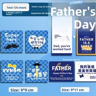 Fathers Day Handmade Gift Card Thank You Message Holiday Gratitude Wish Hanging Tag DIY Gift Box for