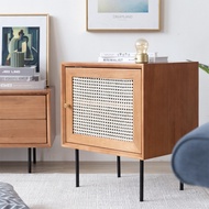ABLA Bedide Nordic Cupboard Vintage Beide French Cabinet Rattan Table Cabinet Reort Style Home Deign