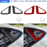 For BMW 4 Series G22 G23 G26 2021-2024 Carbon Fiber Rear Triangular Window Decal Auto Decoration Acc
