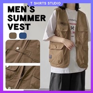 Vest For Men Blue Vest Baggy Chaleco For Men Sleeveless Casual Clothing High Street Korean Trend
