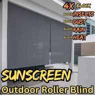 TheBlindSpot Sunscreen Outdoor Roller Blinds outdoor Blinds Waterproof Windproof Blinds Width 6ft - 7ft (Customize Allow Buatan Malaysia 5 days)