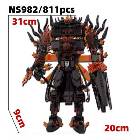 Skibidi Toilet MOC Abstract Building Blocks TV Trisolaran Flame Doomsday Watcher Model Compatible Wi