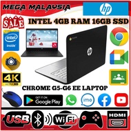 LAPTOP HP 11 G5/G6 EE INTEL CELERON 3060 || 4GB RAM 16GB SSD 11.6 IPS HD DISPLAY || CHROME OS KERJA