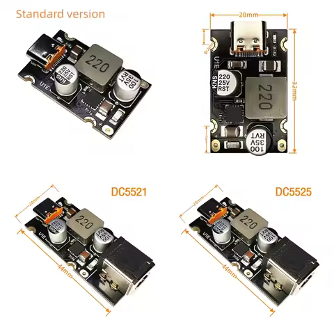 PD 65W Fast Charging Module Type-C Interface Supports PD3.1 QC3.0 SCP PPS Fast Charging DC5521 DC552