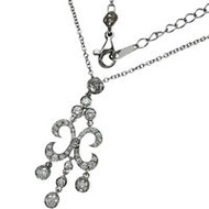 สร้อยคอเพชรมือสอง 1.10 กะรัต ทองคำขาว 18K น้ำหนัก 7.1 กรัม ยาว 47 ซม. สำหรับผู้หญิง