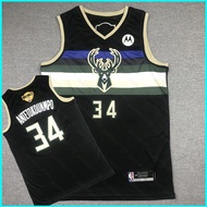 JX1 2021 Final NBA Jersey Milwaukee Bucks No.34 ANTETOKOUNMPO Classic Jersey Sports Vest Commemorati
