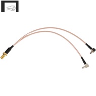 8 inch SMA Female to Y type 2 X TS9 Angle Male Connector Splitter Combiner Cable,gold&silver
