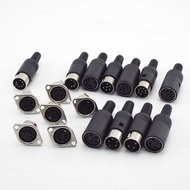 3p 4p 5p 6p 7p 8Pin DIN Male Adapter DIN Female plug Socket Panel Chassis Female Mount Connector For