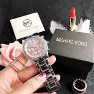 [กล่อง] คลังสินค้าพร้อม! Michael Kors Original ใหม่นาฬิกาแบรนด์ผู้หญิง Branded Luxury นาฬิกาสีทองสตรี Luminous สแตนเลสแฟชั่นสุภาพสตรีนาฬิกาข้อมือ