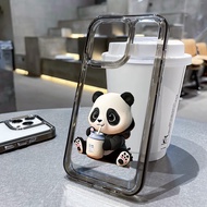 Case for iphone 6 6s 7 8 Plus X XS Max SE 11 12 13 14 15 Pro Max Plus Series Drink Panda TPU soft tr