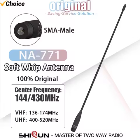Original NAGOYA NA-771 Antenna SMA-Male 71A Dual Band VHF UHF 144/430MHz Soft Flexible For Baofeng U