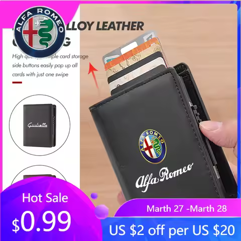 For Alfa Romeo Leather Zipper Wallet Coin Card Pocket Protector Cover For Alfa Romeo 159 Giulietta G