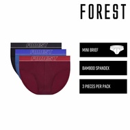 Forest Seluar Dalam Lelaki | (3 Pcs) Forest Mens Bamboo Spandex Mini Brief Underwear - FUD0167M