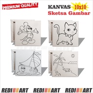 Kanvas Lukis Sketsa 10x10 cm