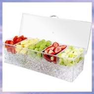 (ECRW) Ice Cold 5 Compartment Condiment Server Rack-Service Tray Container with 5 Removable Trays