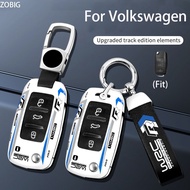 ZOBIG Racing Style ABS Key Fob Cover for Volkswagen Car Key Case Shell with Keychain Fit For VW Passat Tiguan Jetta MK1-MK6 Golf GTI/Rabbit/R/MK6/MK5 Key Original Remote control shell