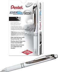 Pentel EnerGel Pearl RTX Gel Pen, (0.5mm), Fine Line, Needle Tip, Black Ink, Box of 12 (BLN75PW-A)