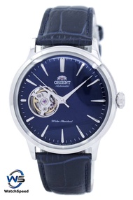 Orient RA-AG0005L Analog Automatic Power Reserve  Open Heart Japan Made Blue Dial 22 Jewels Analog Stainless Steel Case Leather Strap Men's Watch