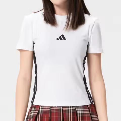 Adidas Women's T-Shirt Running Fitness Shirt Training Sportswear Trendy Fashion Casual Short-Sleeved