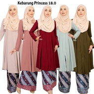 KEBARUNG PRINCESS 18.0 19.0 - Baju Kurung Kebaya Muslimah Labuh Moden Ironless Hitam Nude Pink Sage Mint Smokey Grey