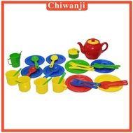 [Chiwanji] 34 Packs Role Pretend Play Tableware Tea Set Kids Children House Playset