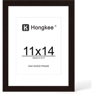 Hongkee 11x14-Inch Oak Photo Frame, Suitable for 8x10-Inch Photos With Padded or 11x14-Inch Photos W