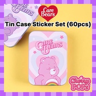 [DAISO KOREA] Care Bears Tin Case & Sticker Set (60pcs) | from Korea | Mini Metal Storage Box | Auth