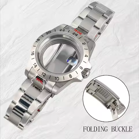 Fit NH35 Case 39mm Explore 24 Hours GMT Soild Bezel Case For Seiko NH34 NH35 NH36 NH38 Movement 28.5