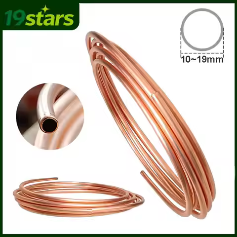 2m 5m Soft Copper Coil Pipe 10 12 12.7 13 14 15.88 16 19mm OD T2 Copper Tube Round Tubing for Airs C