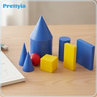 Prettyia 9 Pieces Educational Translucent Geometric Solids Hands-on Geometric Shape Models Clear 3D 