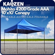 MAHITA 10'x10' Heavy Duty Grade AAA Portable, Adjustable & Foldable PVC Nylon Canopy - 420D