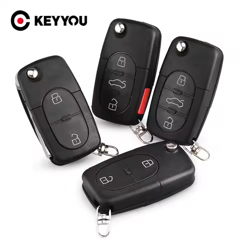 KEYYOU Replacement Folding Key Shell Case 2/3/4 Buttons For VW Volkswagen Golf 4 5 6 Passat B5 B6 Po