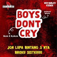 Boys DONT CRY VIRAL PRINTING STICKER STICKER |Hp STICKER|Helmet STICKER