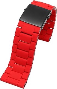 28mm Silicone Stainless Steel Watch Strap For DZ7396 DZ7370 DZ4289 DZ7070 DZ7395 Men Rubber Wrist Ba