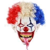 Halloween Funny joker mask Green Hair Red Nose Latex Headgear Jack mask joker mask