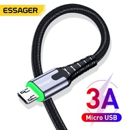 Essager Fast Charging LED Micro USB Cable 3A Data Wire Cord Microusb Charger Mobile Phone Cable