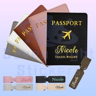 Personalised Passport Cover with Names Engraved Passport Holder for Couples Family Customized Luggage Tag Christmas Farewell Gift