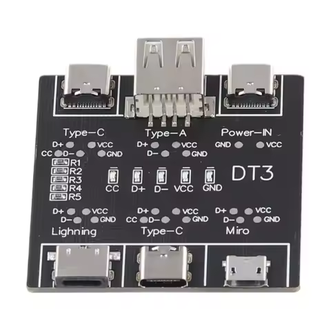 DT3 USB Cable Tester for iOS Android USB Type-C Data Cable Test PCB Board Data Cable Detection Board