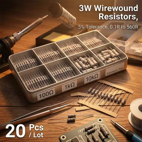 20pcs 3W 5% Wire Wound Resistor Fuse Winding Resistance 0.1R 0.1 0.15 0.22 0.33 0.47 0.5 1 2.2 4.7 6
