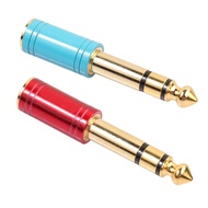 2pcs 6.5mm 6.35mm 1/4inch Male To 3.5mm 1/8inch Aux Stereo Headphone Jack Plug Cable Guitar For Adapter Audio Female