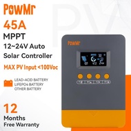 POWMR 45A MPPT SOLAR CHARGER CONTROLLER 12V 24V DENGAN BLACKLIGHT LCD REGULATOR MAX PV INPUT 100VDC
