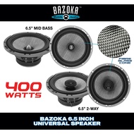BAZOKA Car Speaker Mid Bass 2-Way Max Fiberglass Cone Universal (6.5"/400W)