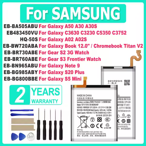 EB-BN965ABU EB-BA505ABU Battery For Samsung Galaxy Note 9 A50 A02S S20 S5 Mini Plus G800 GT-C3630，Bo